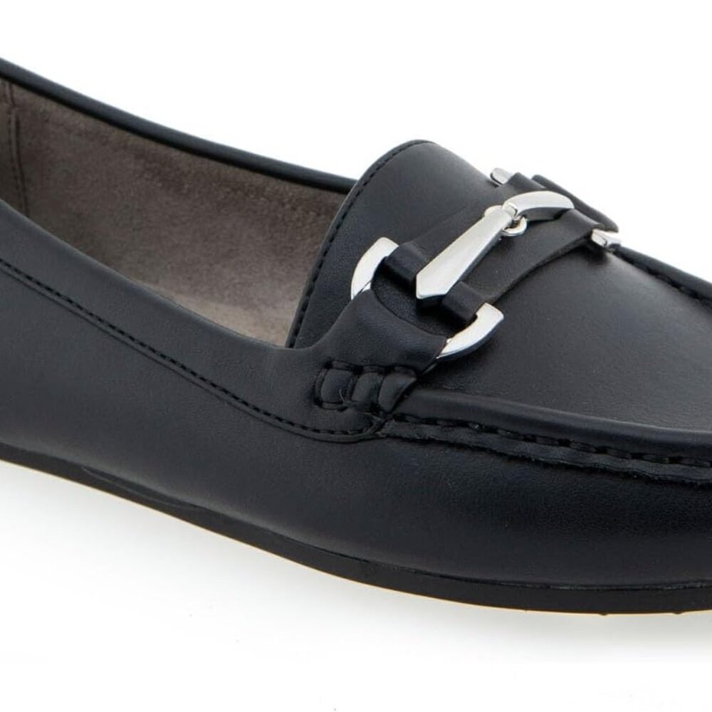 Women's Faux Leather Drive Loafer Rubber Sole Padded Insole Casual Flat - Picture 2 of 6